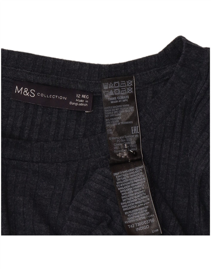 Marks & Spencer Womens Jumper Dress UK 12 Medium  Navy Blue Polyester