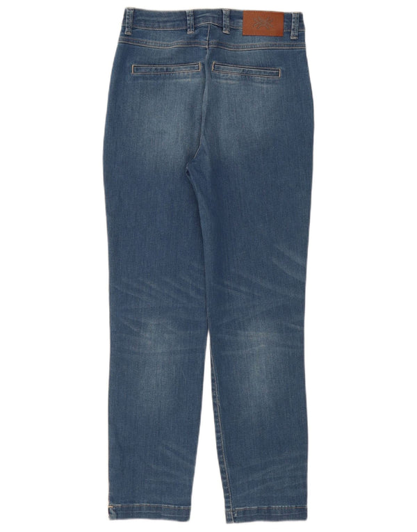 Jeans dritti Scarlett da donna Benetton UK 6 XS W26 L27 Blu Cotone