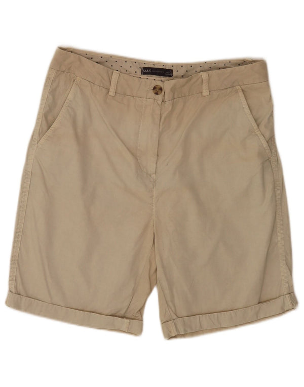 Женские шорты чинос Marks & Spencer UK 12 Medium W32 Бежевые хлопковые