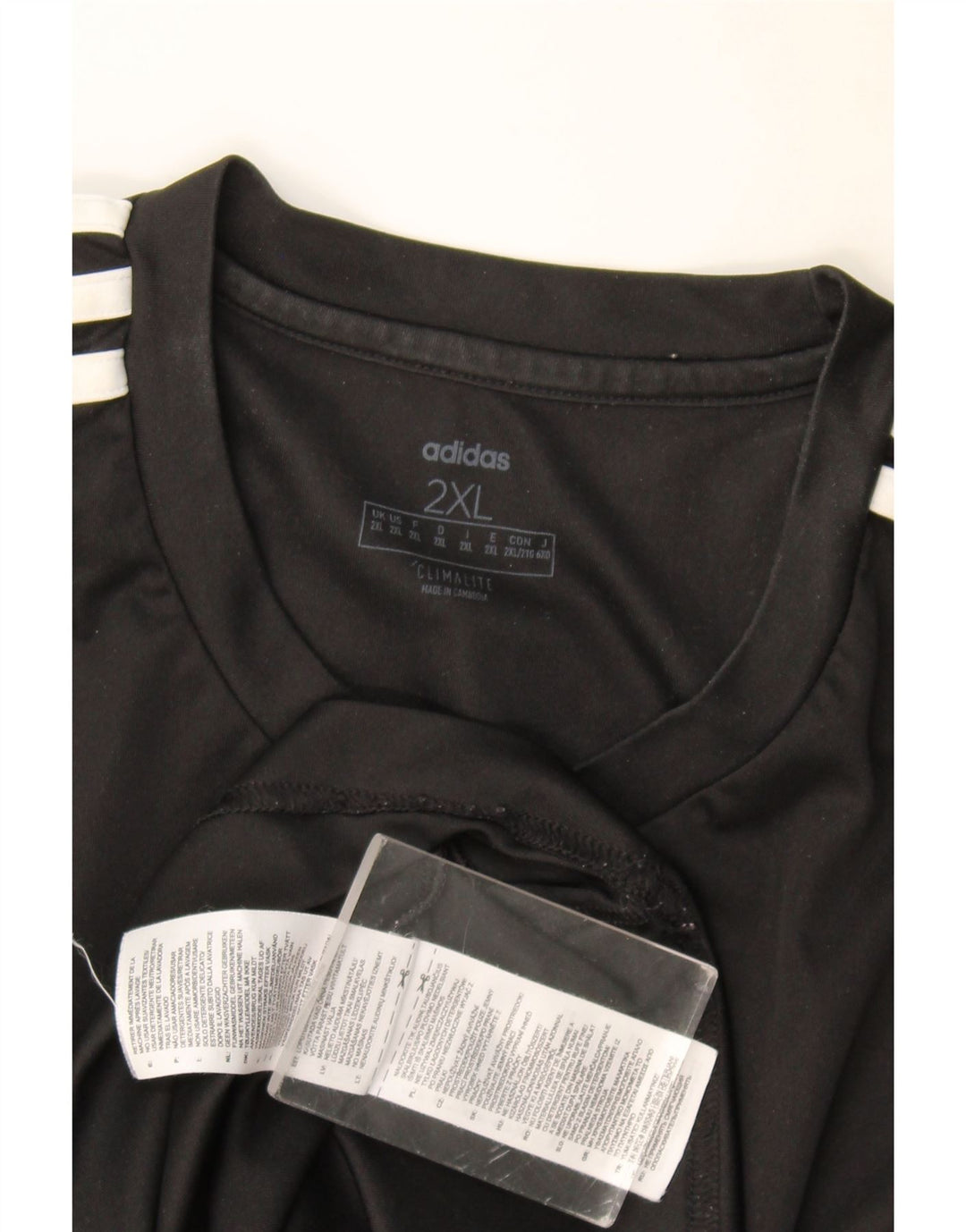 Adidas Mens Climalite Graphic T-Shirt Top 2XL Black Polyester