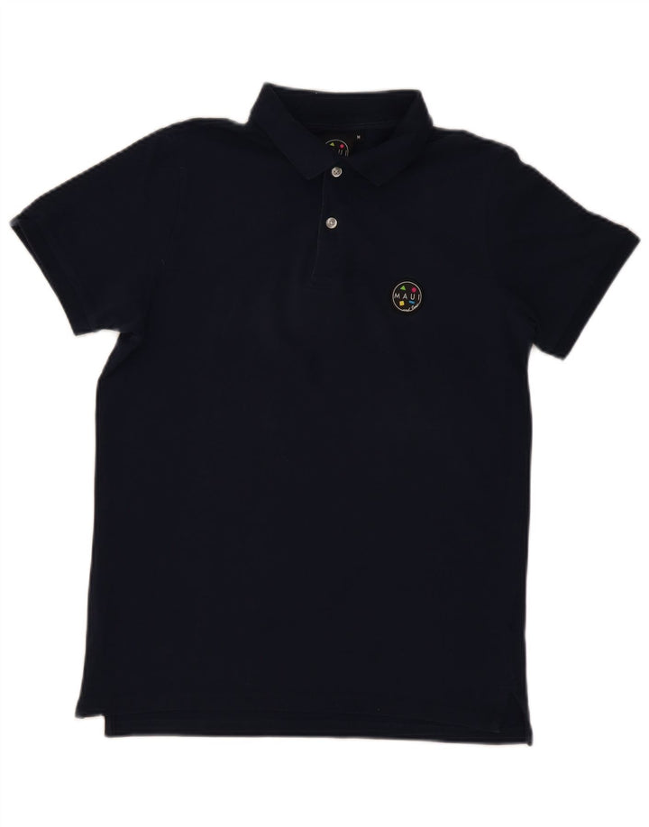 Maui and Sons Mens Polo Shirt Medium Navy Blue Cotton