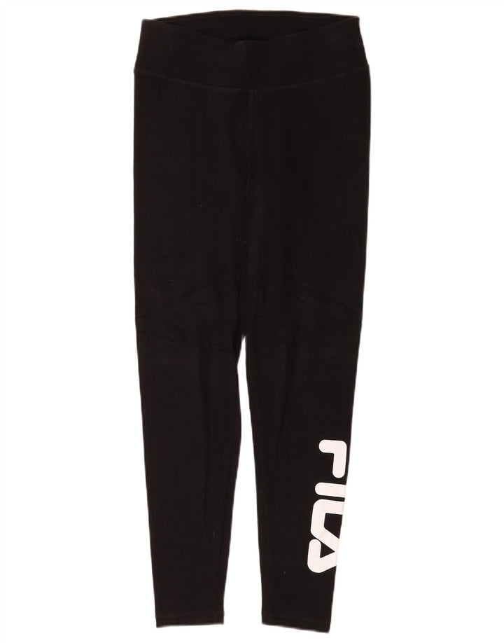 Fila Womens Graphic Leggings UK 10 Small Black