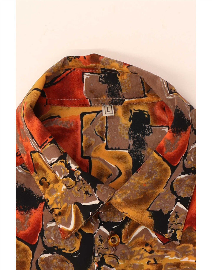Chemise à manches courtes à motif abstrait pour hommes Vintage grande multicolore
