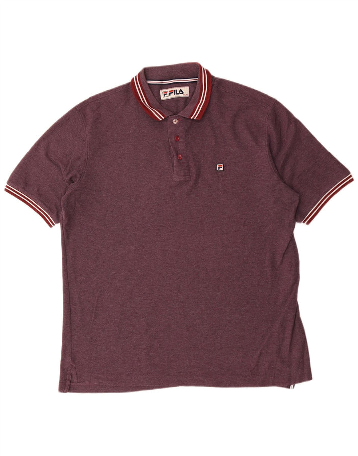 Fila Poloskjorte til mænd IT 56 2XL Burgundy Polyester