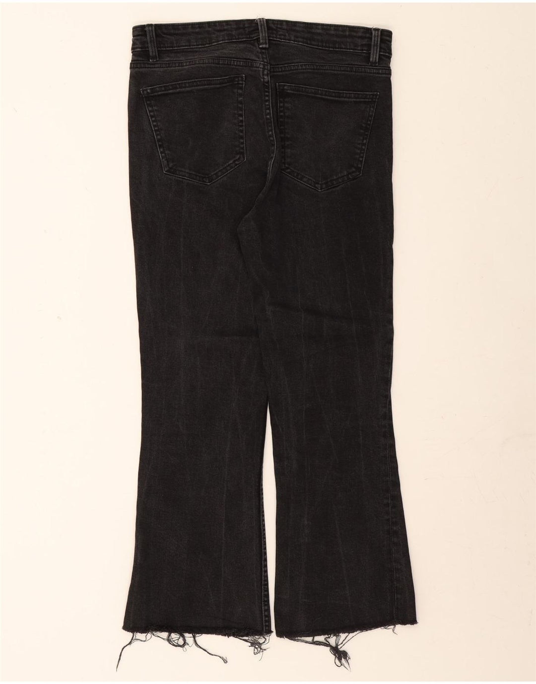 ZARA Womens Bootcut Cropped Jeans EU 42 Large W32  L25 Black Vintage Zara and Second-Hand Zara from Messina Hembry 