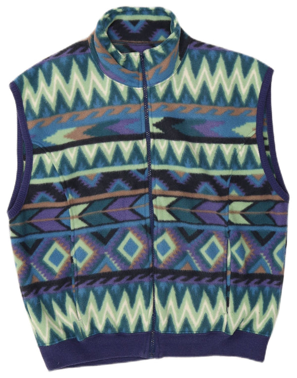 Sevres Mens Fleece Gilet Small Multicoloured Geometric Polyester