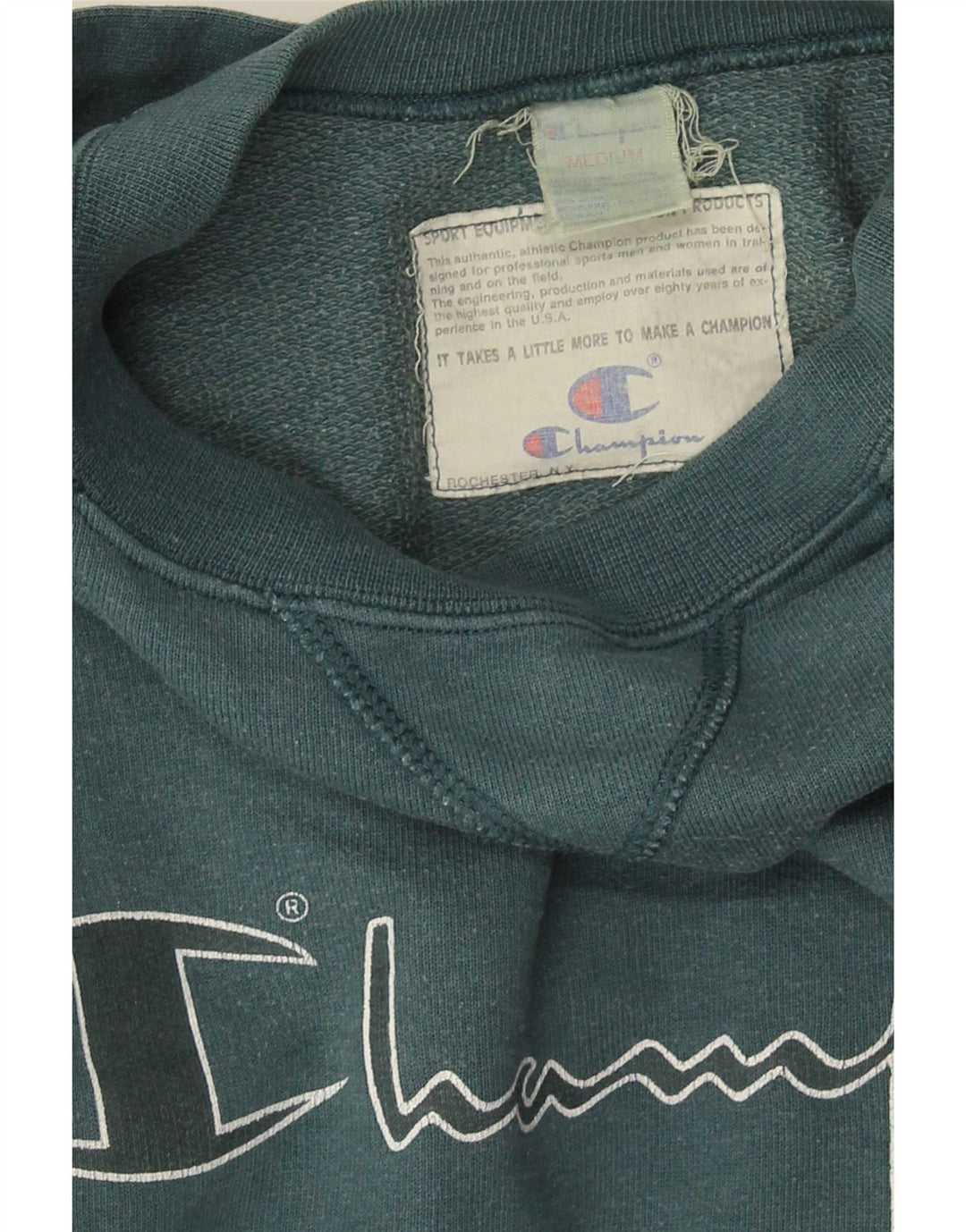 Champion Mens Graphic Sweatshirt Jumper Medium Green