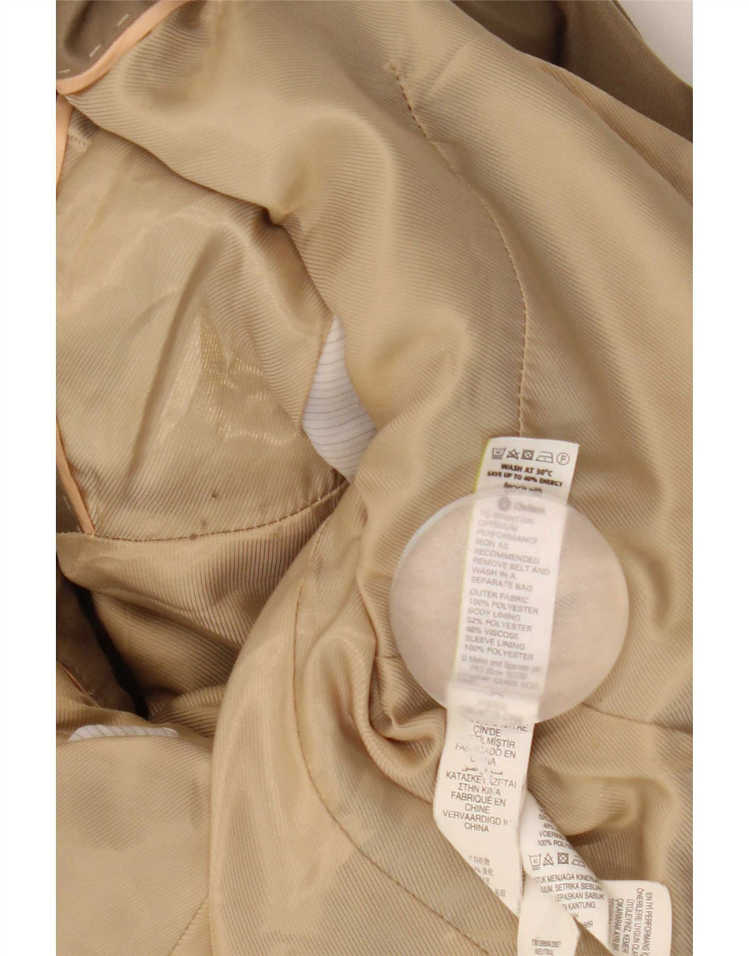 Marks & Spencer Womens Autograph Trench Coat UK 14 Large Beige