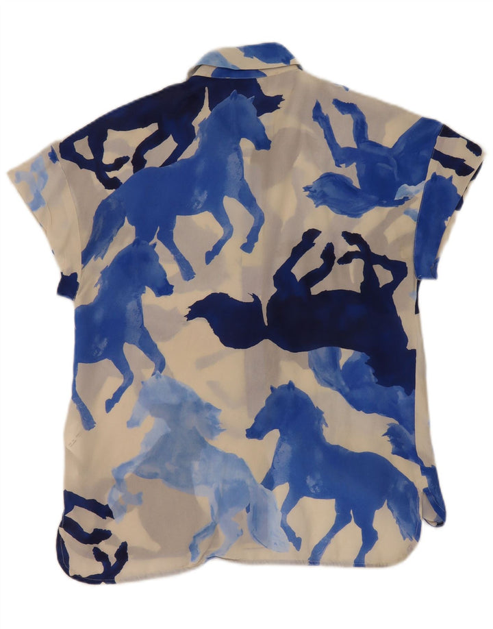 Marella Womens Shirt Blouse IT 42 Medium Multicoloured Animal Print
