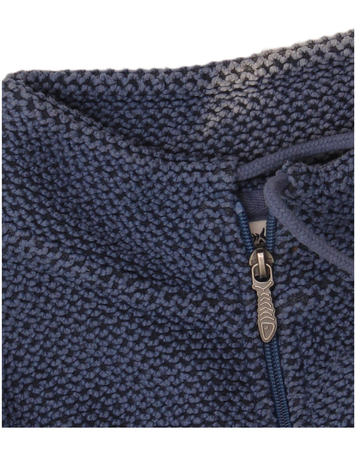 WEIRD FISH Mens Zip Neck Sweatshirt Jumper Small Blue Cotton