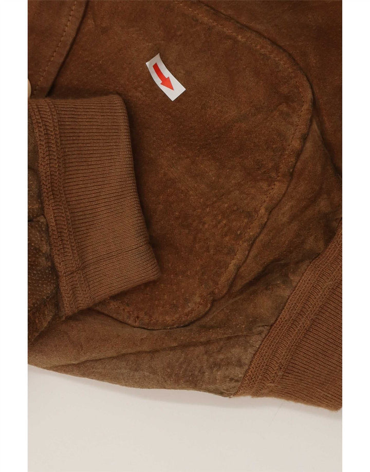 Essebi Chaqueta bomber de ante para hombre IT 54 2XL Cuero marrón