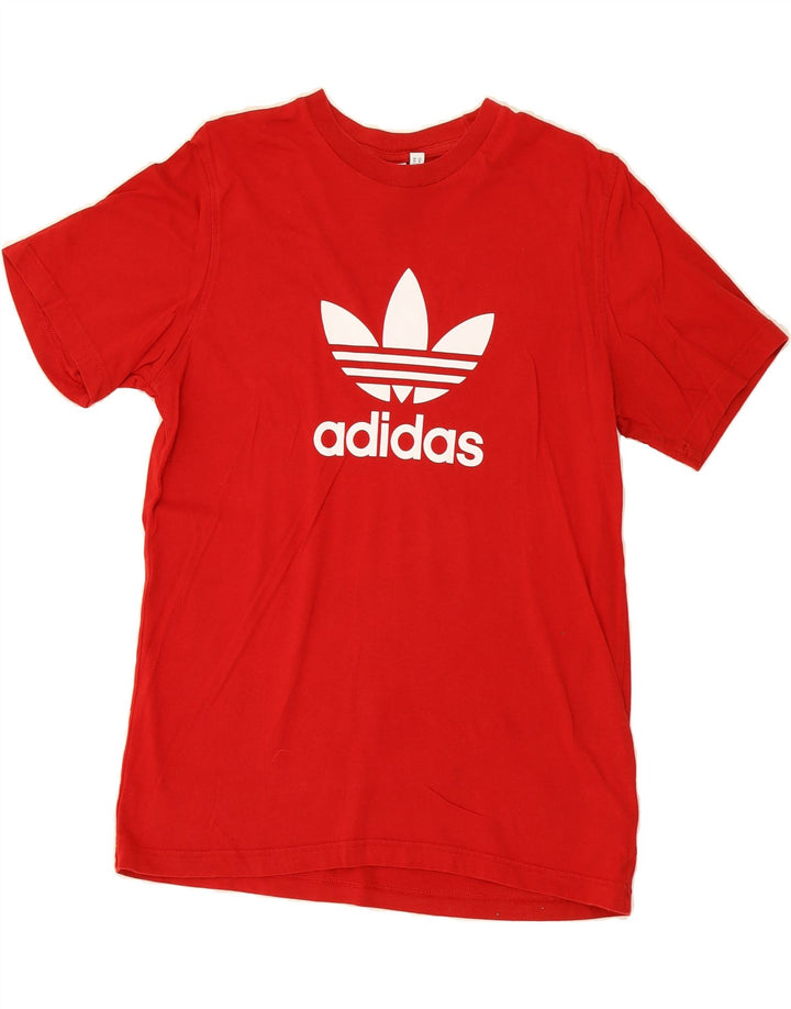 ADIDAS Mens Graphic T-Shirt Top Medium Red Cotton Vintage Adidas and Second-Hand Adidas from Messina Hembry 