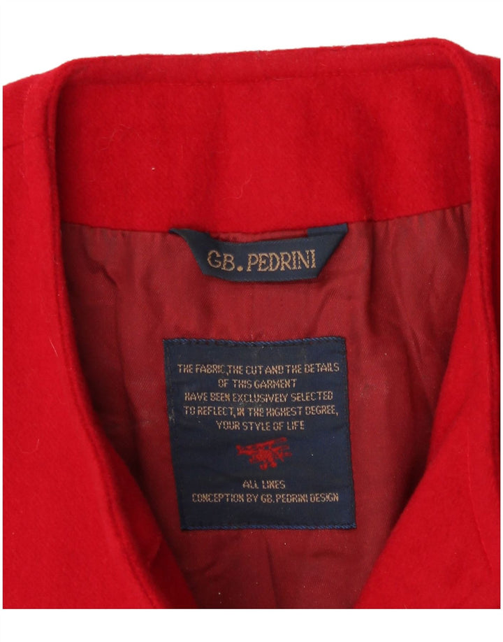 GB.PEDRINI Womens 4 Button Blazer Jacket UK 12 Medium Red