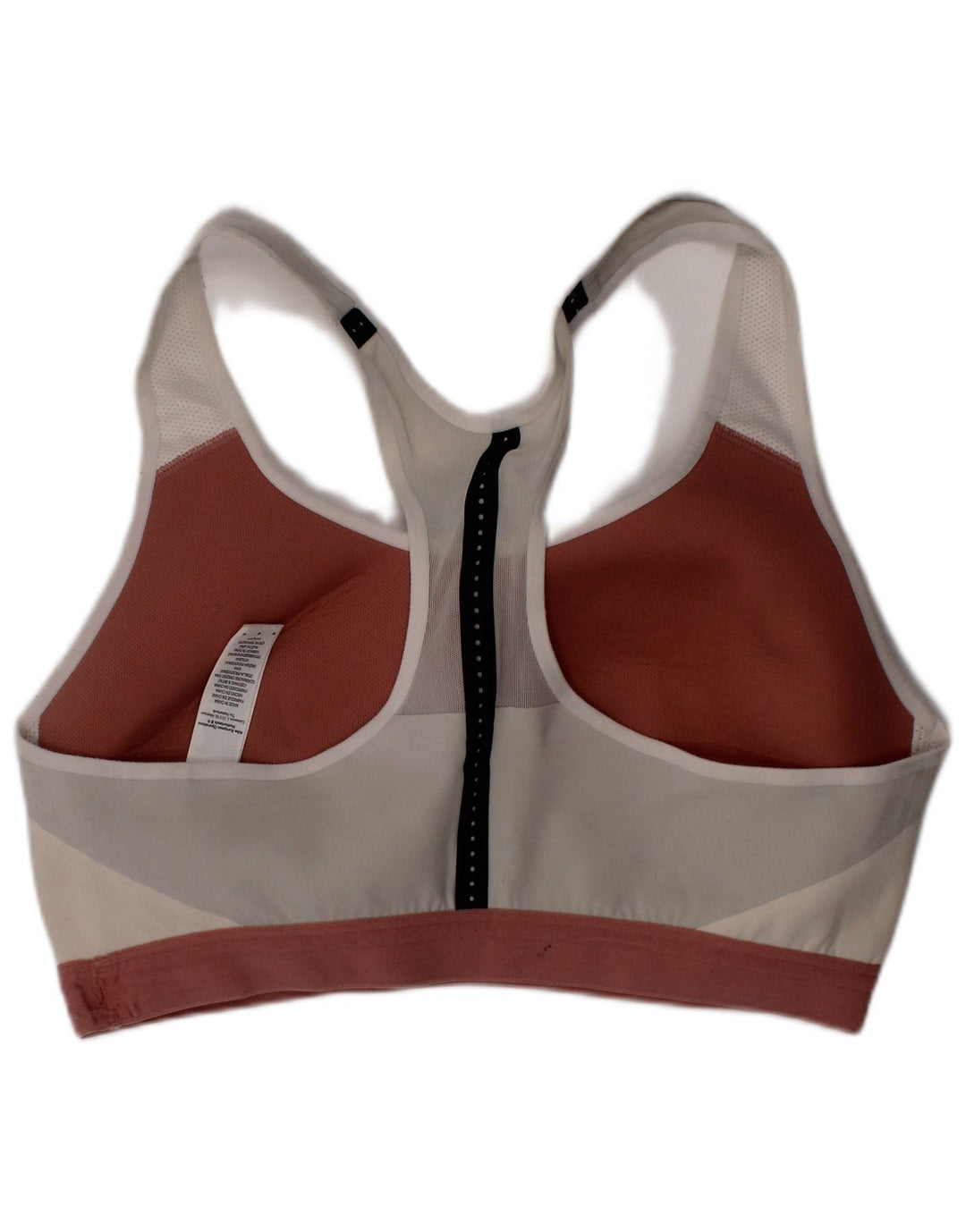 Nike Womens Dri Fit Sport Bra Top Medium Off White Nylon