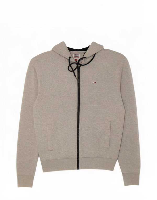 Ανδρικό πουλόβερ με κουκούλα με φερμουάρ Tommy Hilfiger Βαμβακερό μεσαίο γκρι