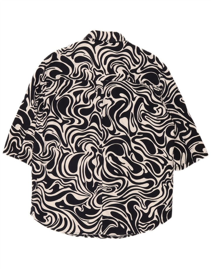 Laurel Damen Overshirt 1/2-Ärmel-Hemd IT 42 Medium Navy Blue Geometrisch