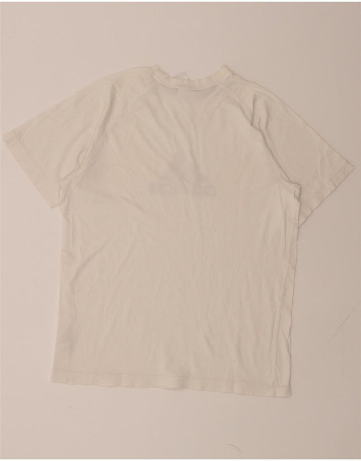 ADIDAS Mens Graphic T-Shirt Top Medium White Cotton Vintage Adidas and Second-Hand Adidas from Messina Hembry 