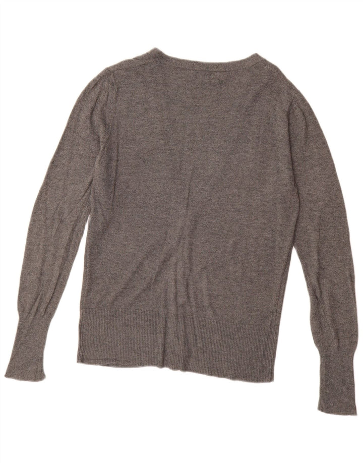 MOSSIMO Womens Cardigan Sweater UK 10 Small Grey Nylon