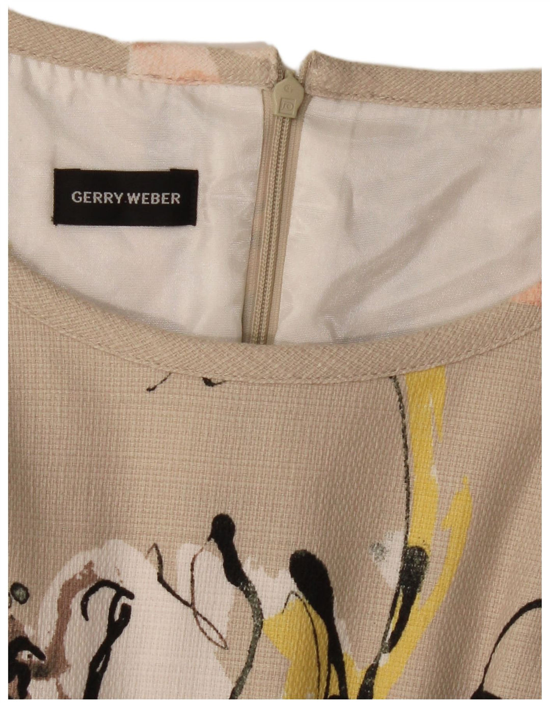 Gerry Weber Womens Sheath Dress UK 12 Medium Beige Floral