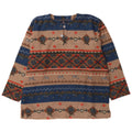 Vintage Herren-Fleecepullover, groß, mehrfarbig, Fair-Isle-Polyester