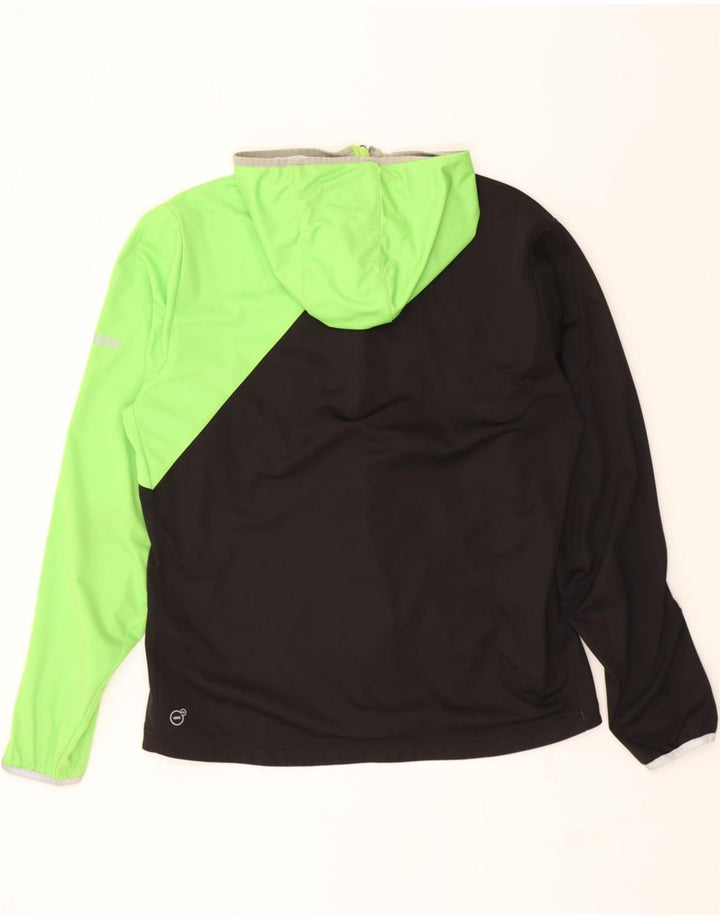 PUMA Mens Hooded Rain Jacket UK 40 Large Black Colourblock Polyester Vintage Puma and Second-Hand Puma from Messina Hembry 