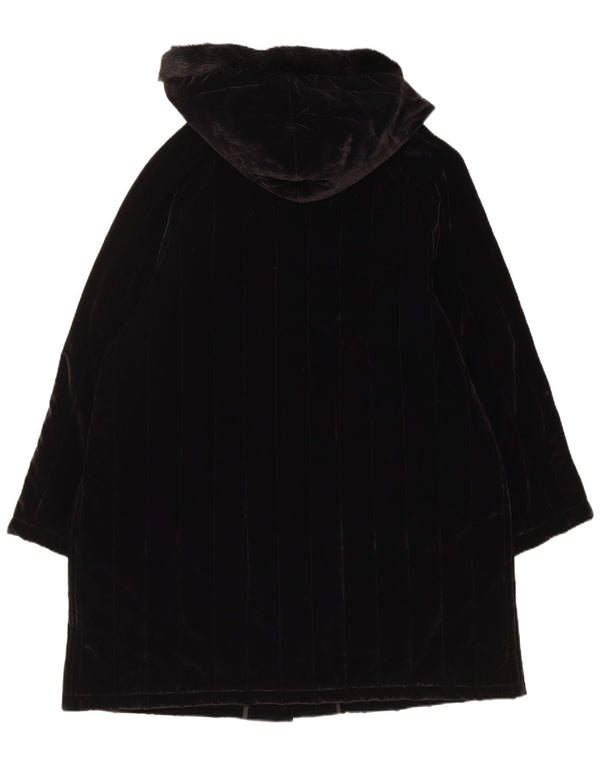Palton căptușit din catifea pentru femei Club Voltaire, UK 18 XL, bumbac negru