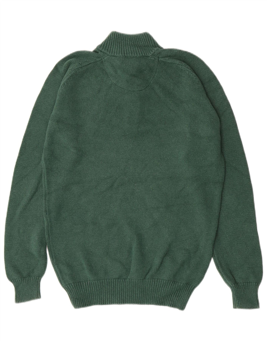 Massimo Dutti Herre Button Neck Jumper Sweater Stor Grøn Bomuld