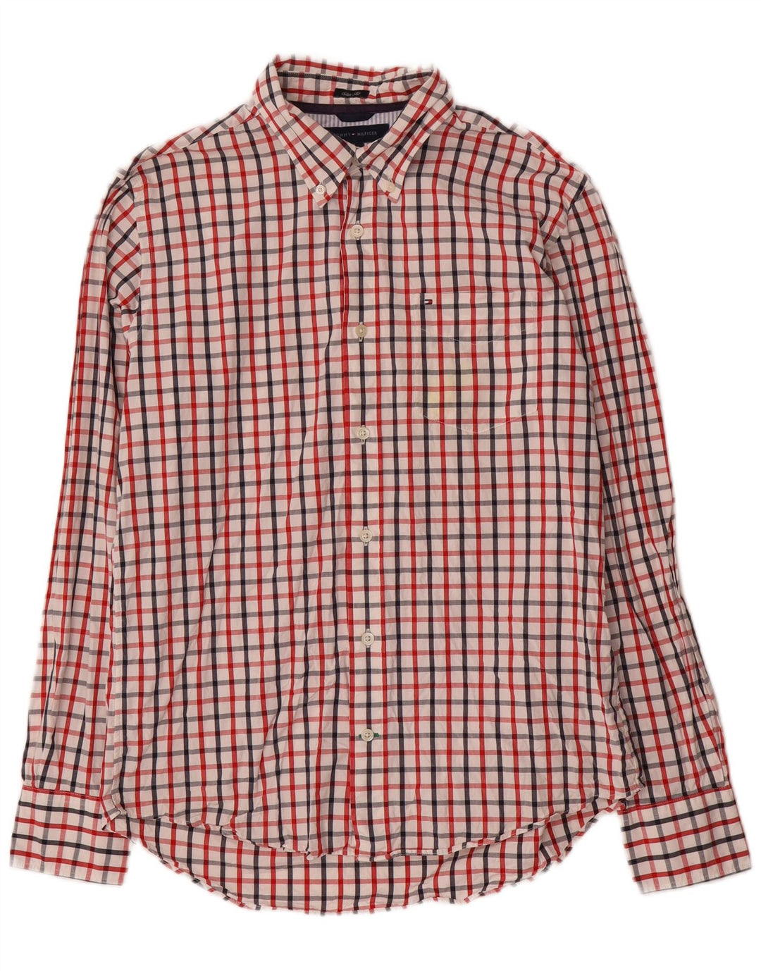 Tommy Hilfiger Mens Slim Fit Shirt Medium Multicoloured Check Cotton