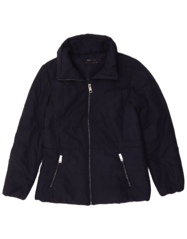 Marks & Spencer Damen Wattierte Jacke UK 10 Small Marineblau Polyester