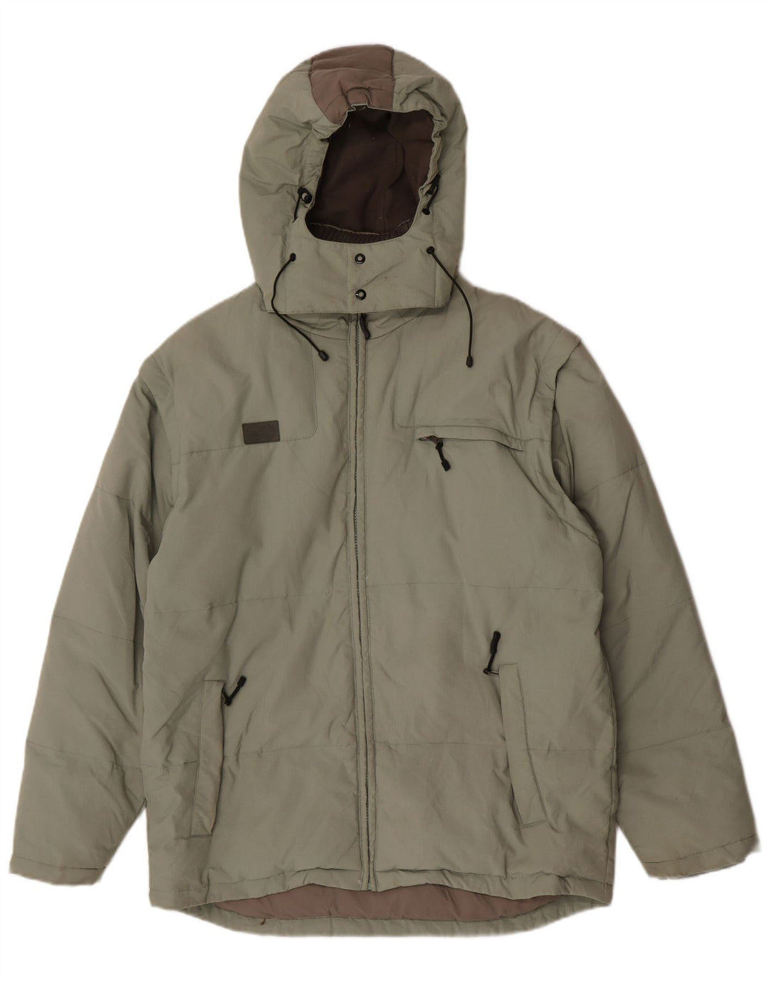 Fila Veste rembourrée à capuche pour homme UK 40 Large Kaki Polyamide