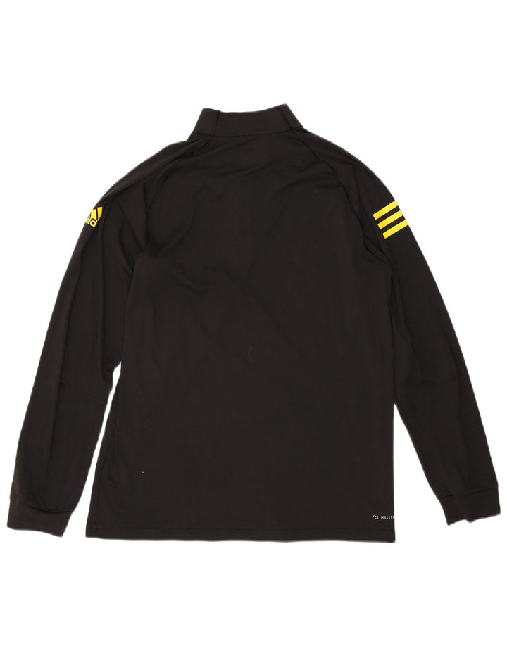 Adidas Mens Climalite Zip Neck Pullover Tracksuit Top Medium Black