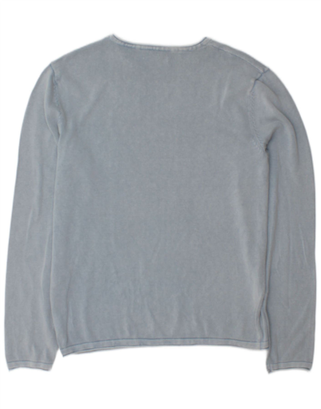 Jack & Jones Mens Boat Neck Jumper Sweater Medium Blue Cotton