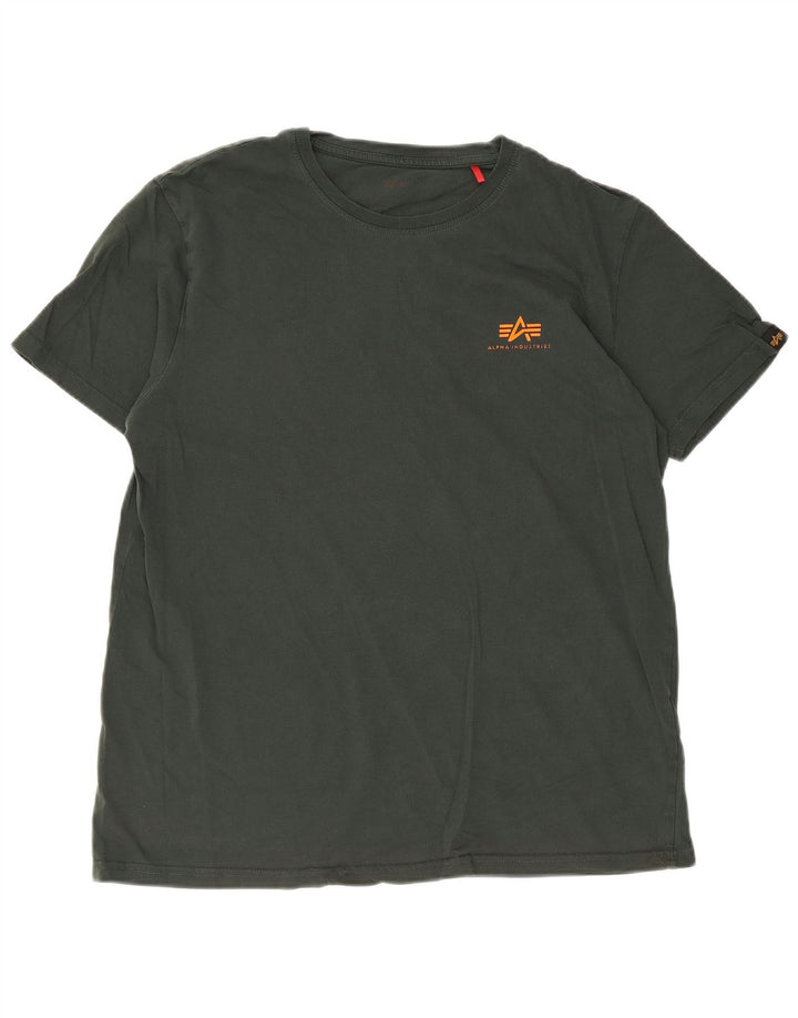 Alpha Industries Mens T-Shirt Top Small Green