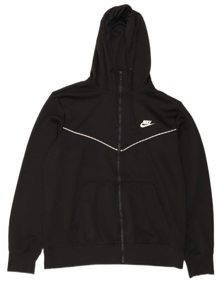 Męski sweter z kapturem i zamkiem błyskawicznym Nike, duży, czarny poliester