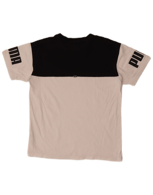 Maglietta grafica Puma da ragazzo, 13-14 anni, in cotone color block bianco