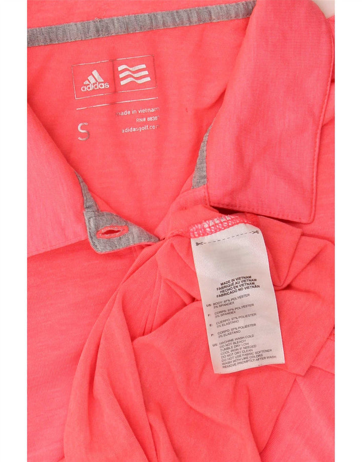 Adidas Womens Polo Shirt UK 10 Small Pink Polyester