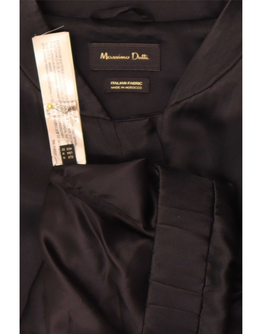 Massimo Dutti Womens Bomber Jacket UK 38 Medium Black Acetate