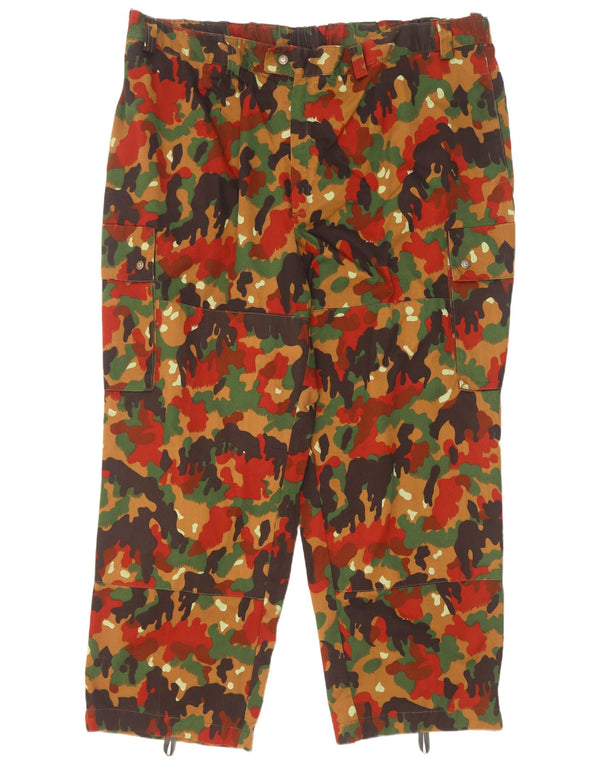 Vintage Mens Straight Cargo Trousers W46 L31 Multicoloured Camouflage