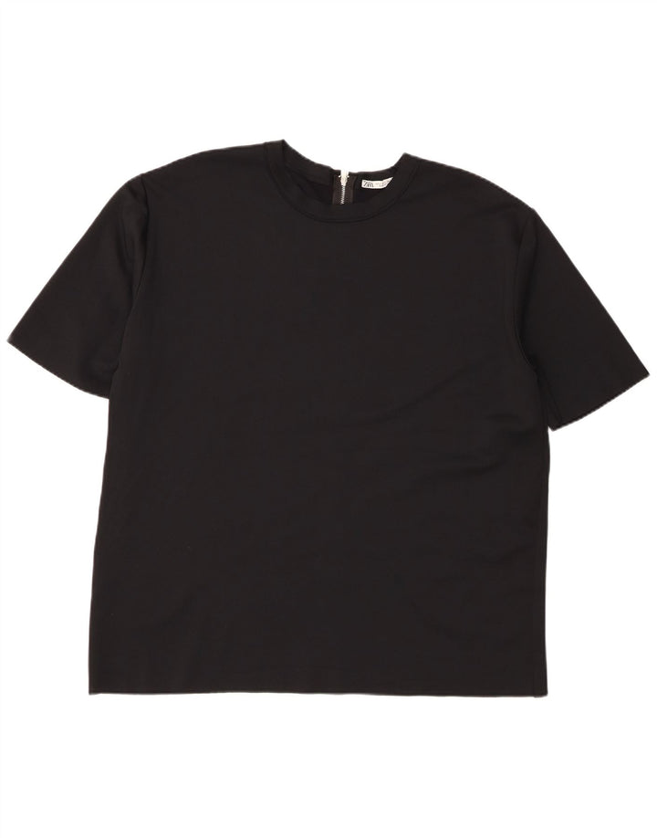 Zara Womens T-Shirt Top UK 16 Large Black