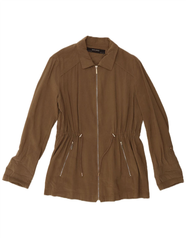 Zara Chaqueta Bomber Mujer UK 40 Viscosa Caqui Mediana