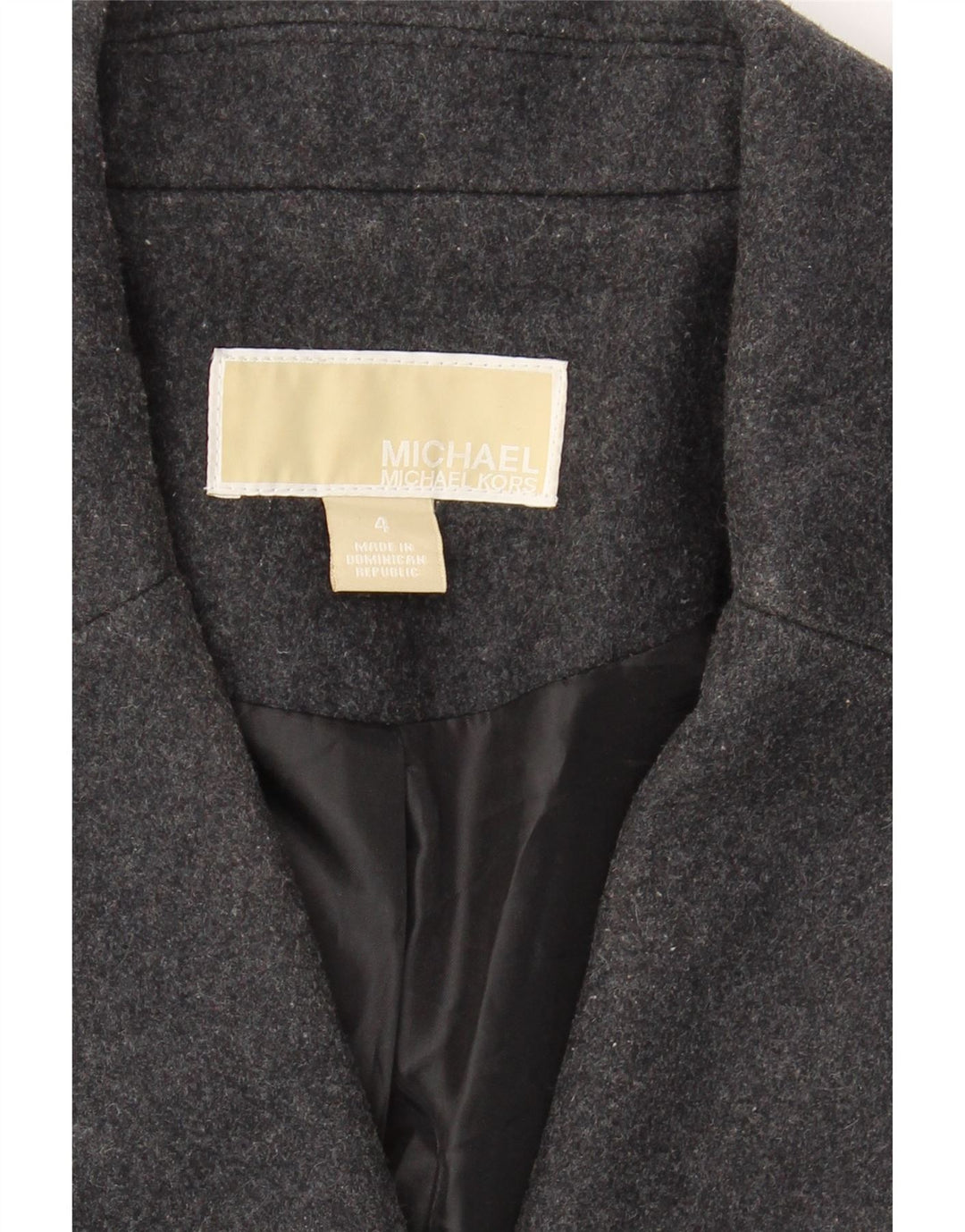 MICHAEL KORS Womens Overcoat US 4 Small Grey Wool Vintage Michael Kors and Second-Hand Michael Kors from Messina Hembry 