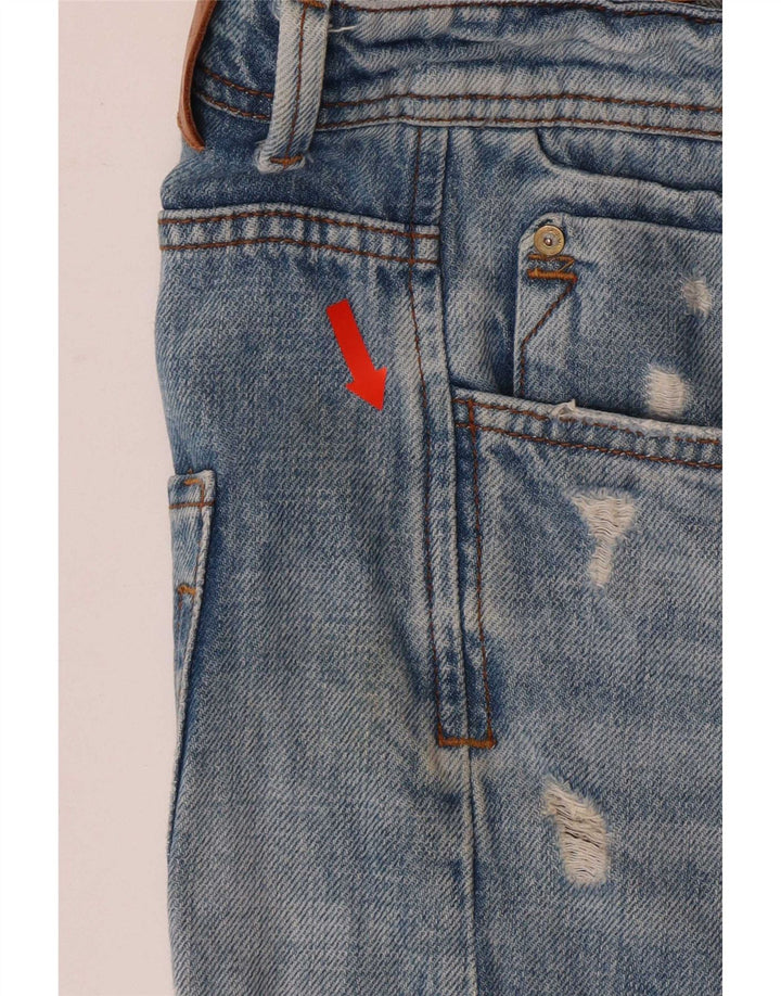Pantaloncini di jeans invecchiati Zara da uomo EU 42 Large W32 Blu