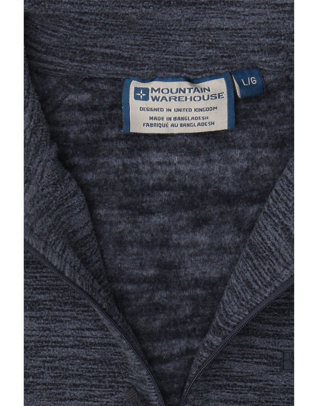 MOUNTAIN WAREHOUSE Mens Zip Neck Fleece Jumper Large Navy Blue Polyester Vintage Mountain Warehouse and Second-Hand Mountain Warehouse from Messina Hembry 