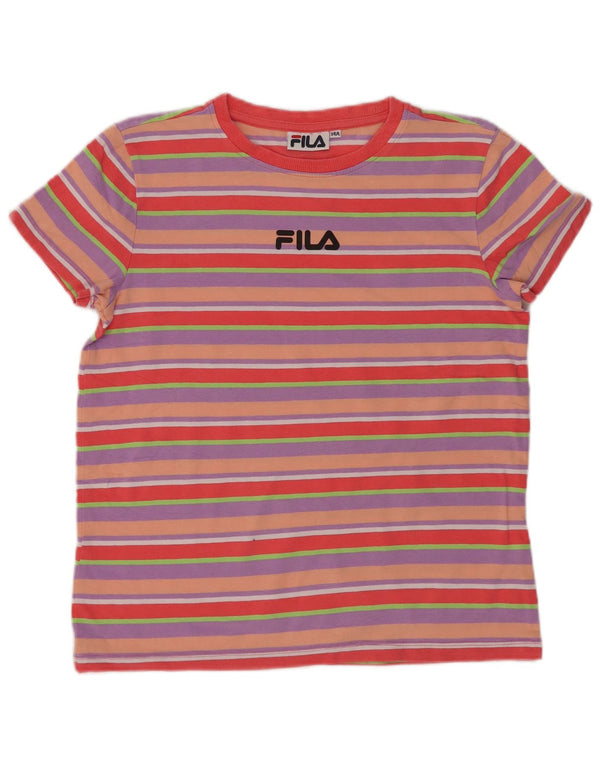 Fila Girls κανονικό γραφικό μπλουζάκι τοπ 13-14 ετών πολύχρωμο ριγέ