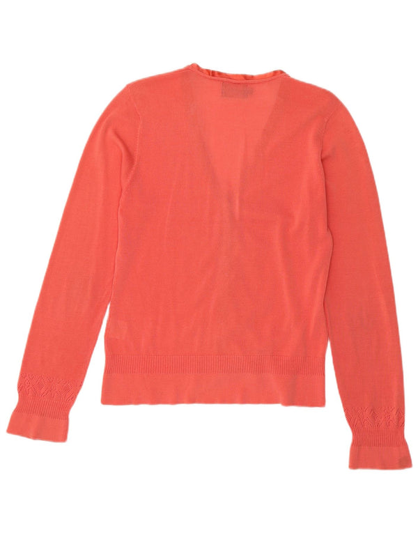 Maglione cardigan da donna Hobbs UK 16 grande cotone arancione