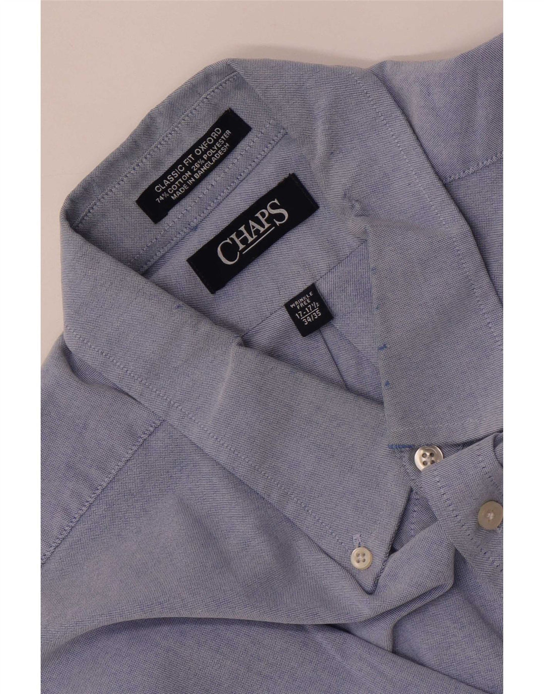 Chaps Camisa para hombre Talla 17 1/2 XL Algodón azul