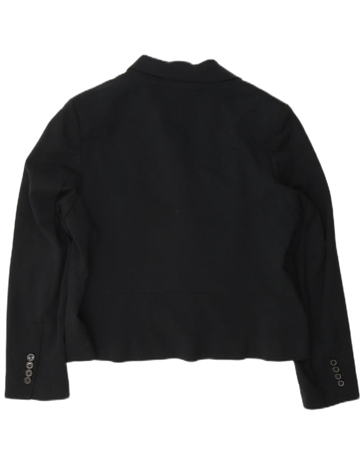 Marks & Spencer Veste blazer courte à 2 boutons pour femme UK 16 Large Noir
