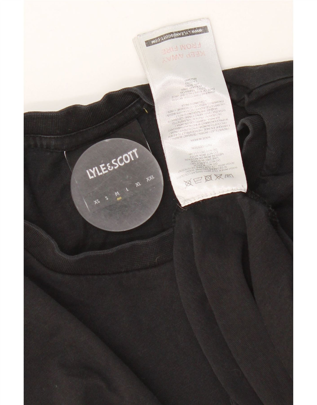 Lyle & Scott Mens T-Shirt Top Medium Black Cotton