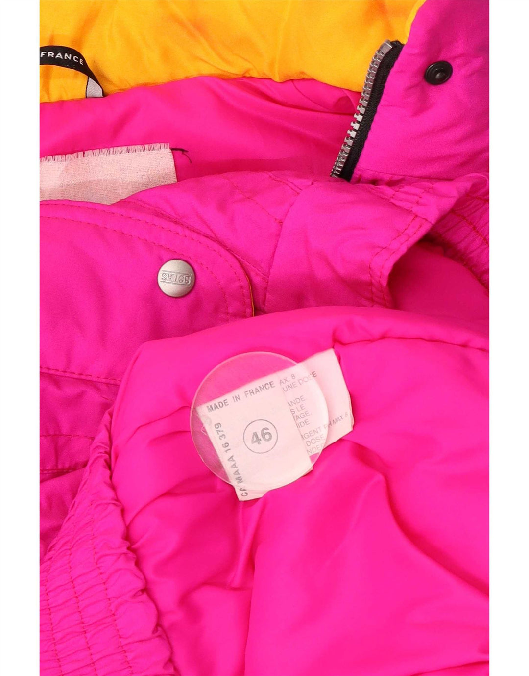 Womens Hooded Ski Jacket EU 46 XL Pink Colourblock Polyamide
