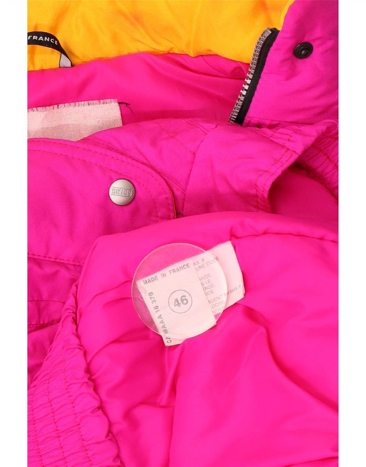 Womens Hooded Ski Jacket EU 46 XL Pink Colourblock Polyamide